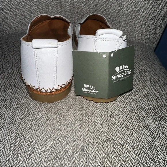 Spring Step Ingrid Soft Leather Slip On Loafer White Women Size 6.5 EU 37 NIB - Picture 8 of 13